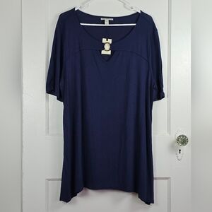 NWT Dana Buchman Navy Blue Knit Top XXL